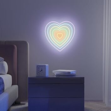 Herzform LED-Neonschild Wohnzimmer Schlafzimmer