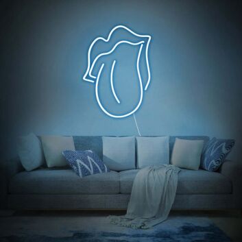 Lippen mit herausgestreckter Zunge LED-Neonschild für Wohnzimmer Bar