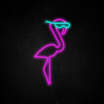 Flamingo mit Sonnenbrille LED-Neonschild Wohnzimmer Bar