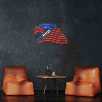 Adlerkopf mit Flaggenmotiv LED-Neonschild für Bar Club