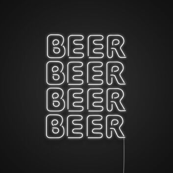 BEER LED-Neonschild im typografischen Design für Bar und Kneipe