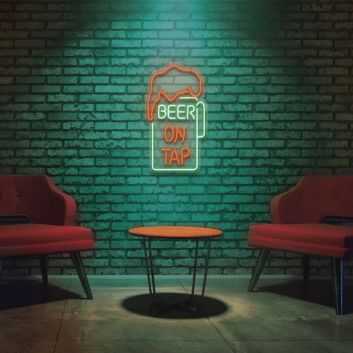 BEER ON TAP LED-Neonschild für Bar und Pub