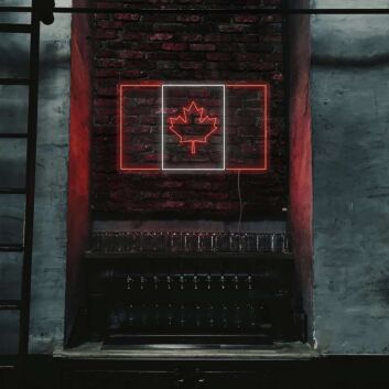 Ahornblatt Flagge LED-Neonschild für Wohnzimmer und Bar