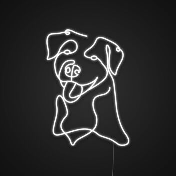 Hundekopf mit heraushängender Zunge LED-Neonschild Wohnzimmer