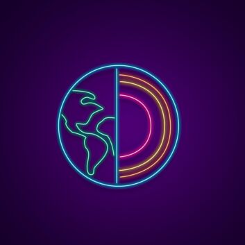 Erde Querschnitt LED-Neonschild für Bildung und Büro