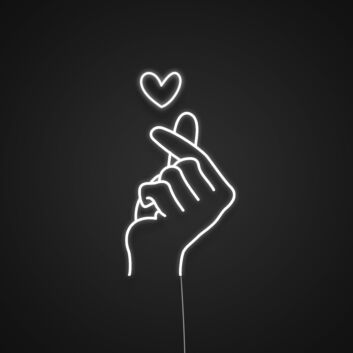 Handgeste mit Herzsymbol LED-Neonschild Wohnzimmer Schlafzimmer