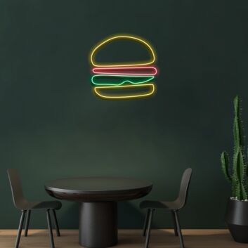 Hamburger LED-Neonschild für Restaurant und Imbiss