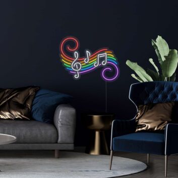 Musiknoten mit Notenschlüssel LED-Neonschild für Musikstudio Wohnzimmer
