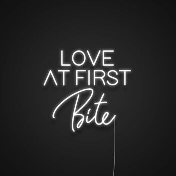 LOVE AT FIRST Bite LED-Neonschild für Restaurant Café