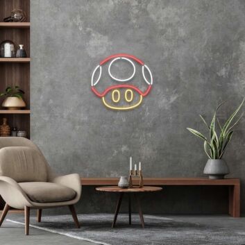 Pilzsymbol aus Videospiel LED-Neonschild Gamingzimmer