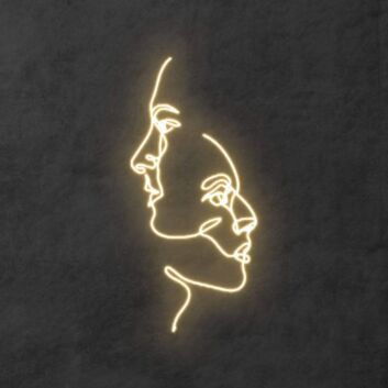 Abstrakte Gesichter LED-Neonschild für Wohnzimmer und Studio