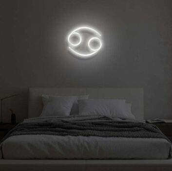 Krebs Sternzeichen Symbol LED-Neonschild Schlafzimmer