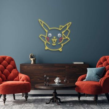 Pikachu Figur LED-Neonschild für Kinderzimmer Gamingzimmer
