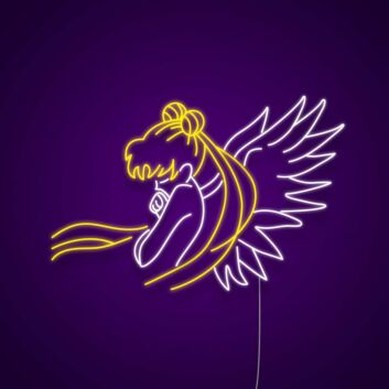 Animefigur mit Engelsflügeln LED-Neonschild Wohnzimmer Schlafzimmer