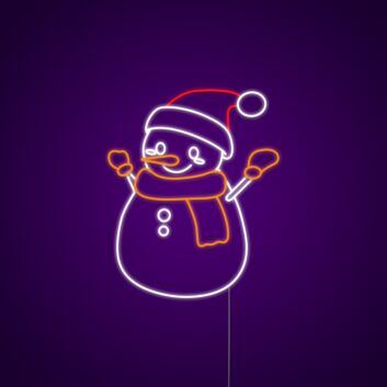 Schneemann mit Weihnachtsmütze LED-Neonschild für Weihnachten Wohnzimmer