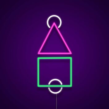 Squid-Game-Symbole als LED-Neonschild