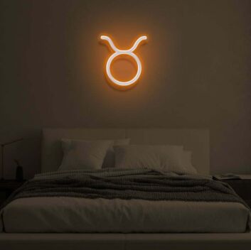 Stier Sternzeichen Symbol LED-Neonschild Schlafzimmer