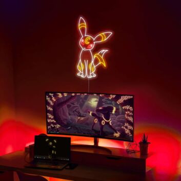 fantasiehafte Katze mit Mondsymbol LED-Neonschild Gamingzimmer