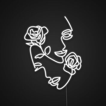 Gesichter mit Rosen LED-Neonschild für Wohnzimmer Schlafzimmer