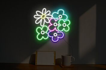 Blumenmotiv LED-Neonschild Wohnzimmer Schlafzimmer