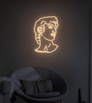 Büste im Profil LED-Neonschild für Wohnzimmer Studio