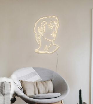 Büste im Profil LED-Neonschild für Wohnzimmer Studio