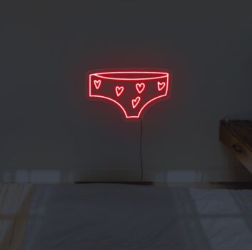 Unterhose mit Herzmuster LED-Neonschild für Schlafzimmer oder Boutique