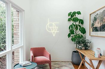 Abstraktes geometrisches Symbol LED-Neonschild Wohnzimmer Büro