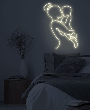 Mutter mit Baby LED-Neonschild Wohnzimmer Kinderzimmer