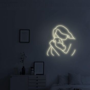 Mutter mit Baby Umriss LED-Neonschild für Wohnzimmer Schlafzimmer