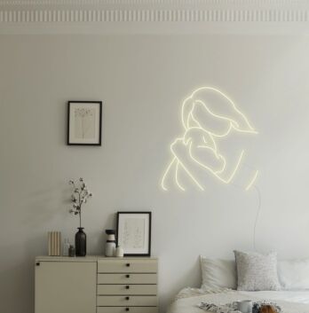 Mutter mit Baby Umriss LED-Neonschild für Wohnzimmer Schlafzimmer