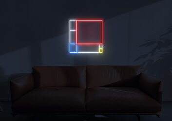 Abstraktes geometrisches Muster LED-Neonschild Wohnzimmer Büro