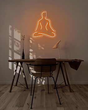 Meditierende Silhouette LED-Neonschild für Wohnzimmer Yoga Studio