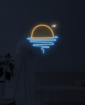 Sonnenuntergang über dem Meer LED-Neonschild Wohnzimmer Schlafzimmer