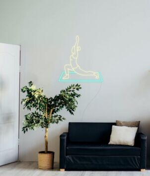 Yoga Pose auf Matte LED-Neonschild Wohnzimmer Fitnessstudio