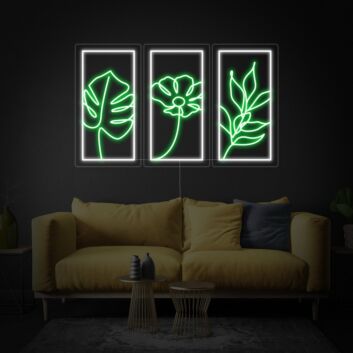 Blatt und Blume Motiv LED-Neonschild für Wohnzimmer Dekoration