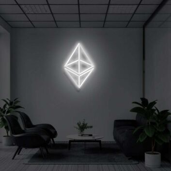 Ethereum Logo LED-Neonschild Büro Wohnzimmer