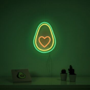 Avocado mit Herz LED-Neonschild für Küche Café