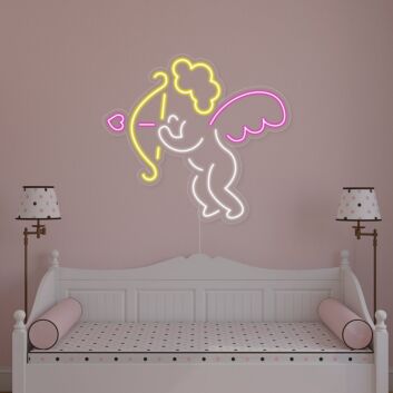 Amor mit Bogen und Herzpfeil LED-Neonschild Schlafzimmer