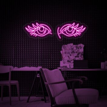 Augen mit Wimpern LED-Neonschild für Wohnzimmer Studio