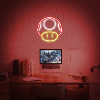Pilz Symbol aus Videospiel LED-Neonschild für Gamingzimmer Büro