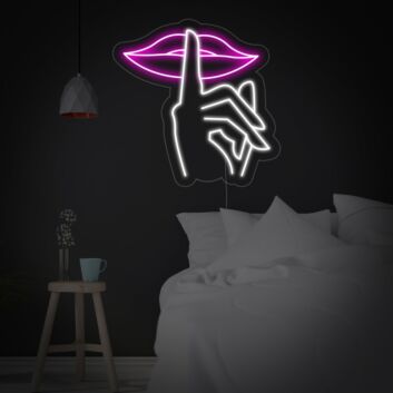 Finger vor Lippen Symbol LED-Neonschild Schlafzimmer Wohnzimmer