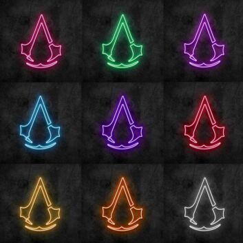 Stilisiertes Abzeichen mit Kapuzenform LED-Neonschild Gamingzimmer Wohnzimmer