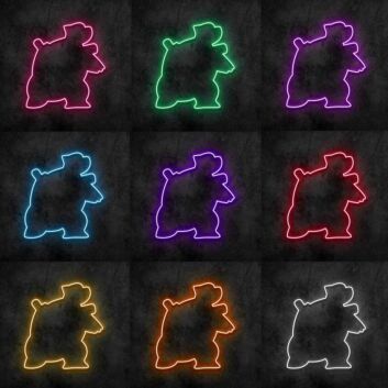 Schildkröten-Charakter Silhouette LED-Neonschild für Gamingzimmer und Kinderzimmer