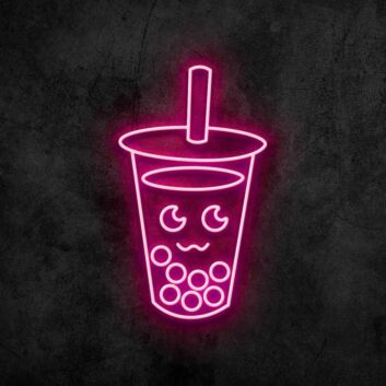 Bubble Tea Becher mit Gesicht LED-Neonschild für Café Bar