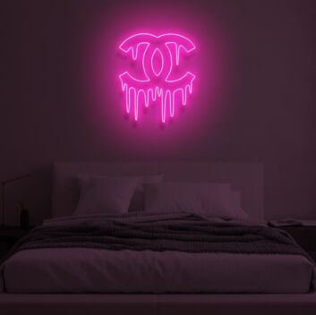 Tropfendes Doppel-C Logo LED-Neonschild Schlafzimmer Wohnzimmer