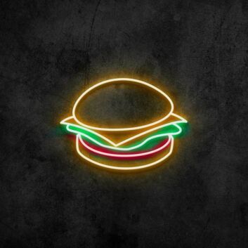Hamburger LED-Neonschild für Restaurant und Imbiss