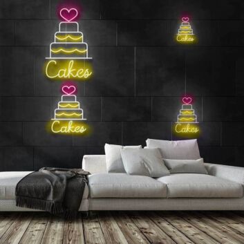 Cakes LED-Neonschild für Konditorei und Café