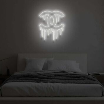 Tropfendes Doppel-C Logo LED-Neonschild Schlafzimmer Wohnzimmer