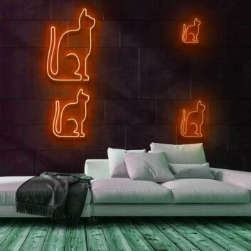 sitzende Katze LED-Neonschild für Wohnzimmer Café